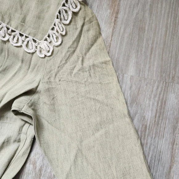 VTG Katie MFG Button Up Maxi Dress 3/4 Sleeve Collared Lightweight Texture Sz 16 - Picture 13 of 13